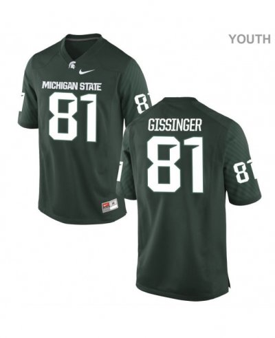 Youth Parks Gissinger Michigan State Spartans #98 Nike NCAA Green Authentic College Stitched Football Jersey VK50R36BK
